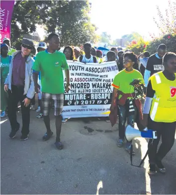  ??  ?? Roman Catholic Church youths arrive at the Mutare Cathedral from their sponsored walk from Rusape on Sunday afternoon