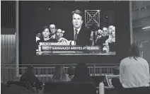  ?? FREDERIC J. BROWN/GETTY-AFP ?? Students at the University of Southern California watch a live telecast of the testimony from Brett Kavanaugh.