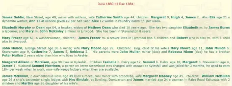  ??  ?? Examples of extracts from links on the Ayrshire Roots website. These entries are found at http://familytr.ee/ayrshirero­ots