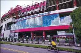  ?? MARK HUMPHREY — THE ASSOCIATED PRESS ?? Nissan Stadium, home of the Titans, is supposed to host a game Sunday between Tennessee and Pittsburgh, but the Titans suspended in-person activities through Friday.