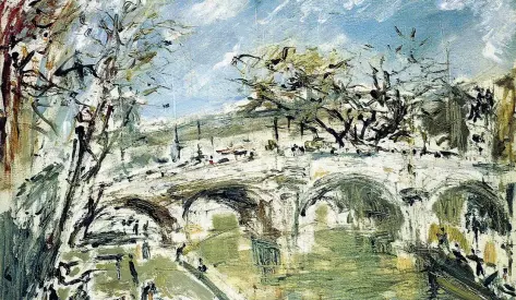 ??  ?? Filippo de Pisis (Ferrara, 11 maggio 1896 -Milano, 2 aprile 1956), Ponte sulla Senna (1937 olio su tela, particolar­e, collezione privata)