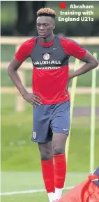  ??  ?? Abraham training with England U21s