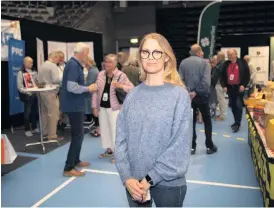  ?? BILD: JARI VÄLITALO ?? Projektled­aren Lina Bergsbo är med och arrangerar mässan i Halmstad Arena.