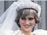  ??  ?? THE PRINCESS BRIDE: Princess Diana on her wedding day