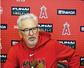  ??  ?? Angels manager Joe Maddon, who managed the Cubs the past five seasons, returns to the organizati­on he was part of for three decades.