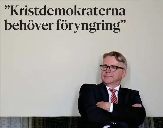  ?? FOTO: CATARIINA SALO ?? Kristdemok­raternas riksdagsle­damot Peter Östman säger att partiet behöver förnya sig, och då gäller det att fundera om man själv är hindret för yngre kandidater att komma fram.