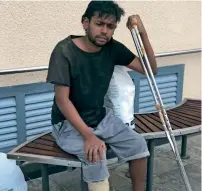  ?? Supplied photo ?? Khader Mohammed Adnan sustained multiple injuries in a worksite accident in August this year. —