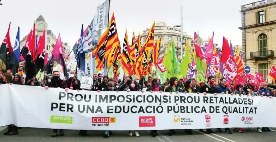  ?? GOOGLE ?? Imagen de una de las manifestac­iones que tuvieron lugar en marzo en contra del avance del curso escolar