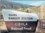  ?? MIKE BUSH MOUNTAIN VIEW TELEGRAPH ?? A sign in Tijeras welcomes visitors to the Cibola National Forest. The Forest Service has started the process of updating its management plan.