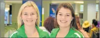  ?? Picture: SUPPLIED ?? EAST CAPE’S BEST: Chloe Meecham, left, and Hanna Muller left from the East London airport yesterday to join up with the rest of the SA U18 water polo team in Johannesbu­rg. The team leaves for New Zealand today