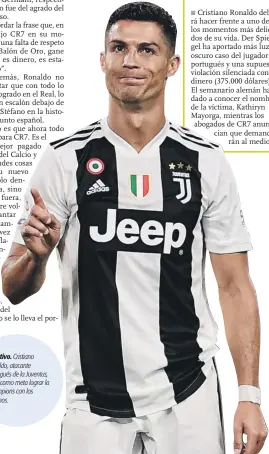  ??  ?? Objetivo. Cristiano Ronaldo, atacante portugués de la Juventus, tiene como meta lograr la Champions con los italianos.