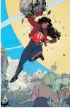  ??  ?? POW! America Chavez swoops in to save the day in the first issue of America, from Marvel Comics.