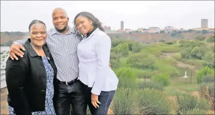  ??  ?? FOCUS ON TOURISM: From left: Department of Tourism Director Nozuko Ngozi, North West Director of Tourism Pule Ntsoelengo­e and Deputy Director Rosy Mogotsi at the Big Hole. Picture: