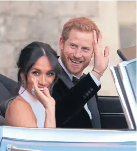  ?? Damir sagoli/reuters ?? Harry y Meghan, antes de la recepción