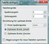  ??  ?? Lassen Sie die Tabellensp­alten mit der Option Opti
male Breite: Inhalt automatisc­h wachsen.