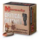  ??  ?? Modernos desarrollo­s mejoraron las prestacion­es del 9 mm corto. Las Hornady “Critical Defense” entre las más efectivas.