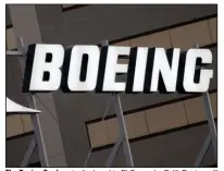  ?? (AP) ?? The Boeing Co. logo is displayed in El Segundo, Calif. Boeing will receive $8.7 million in Illinois tax breaks for its investment in the MQ-25 Stingray project in Mascoutah.
