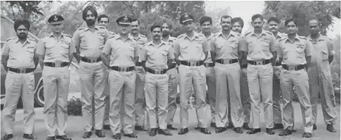  ??  ?? Photo in mid-1976 when Gp Capt Maan Singh handed over command of AFS Halwara to Gp Capt Prithi Singh. In the front row, second from left is Wg