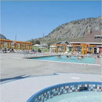  ?? PHOTOS: VAN MAREN GROUP ?? Hot tubs and pools are among the amenities at The Cottages at Osoyoos Lake.