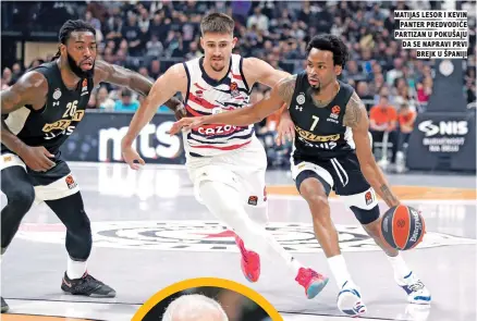  ?? ?? matijas lesor i kevin panter predvodiće partizan u pokušaju da se Napravi prvi brejk u španiji