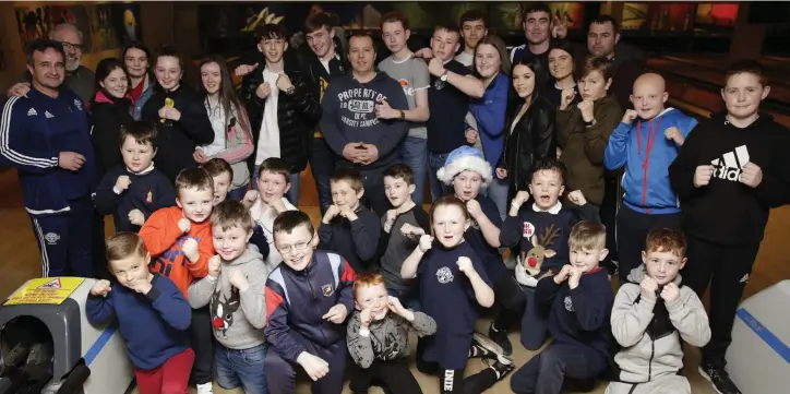  ??  ?? Members of Enniskerry Boxing Club enjoying their Christmas party at Bray Bowl.