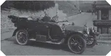  ??  ?? Thomas’s father John driving his car