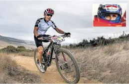  ?? Pictures:WARREN ELSOM/SPORTZPICS ?? POWER STRUGGLE: Alain Prost during the prologue stage of the Cape Epic mountain bike race last Sunday and, inset, in his Formula One days