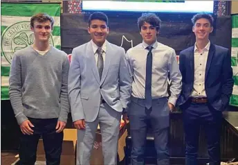  ?? STEVEN MAH/SOUTHWEST BOOSTER ?? Joel Reimer, Dilan Vargas, Khalil Fakhar, and Carter Munro (pictured L-R) are training with Moose Jaw Celtic this season.