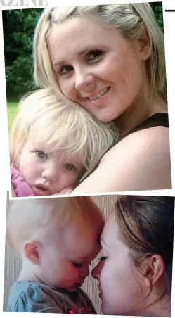  ??  ?? Healing touch: Depression affected Rebecca and Paris (top), but Hannah coped better with second child Charlotte