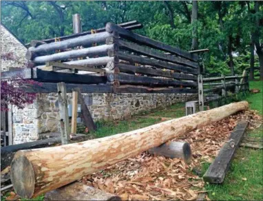  ?? SUBMITTED PHOTO ?? The Jones Log Barn be rebuilt next to the Duportail House in Chesterbro­ok.