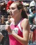  ?? ?? Reyna Hoffman, of Shelby, competes in the 800 meters at state. (Globe photo by Chuck Ridenour)