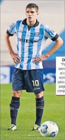  ??  ?? Rodrigo de Paul en su etapa con Racing.