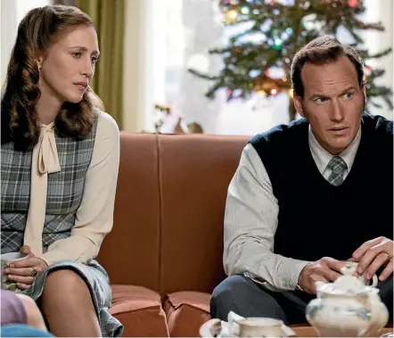  ??  ?? Vera Farmiga and Patrick Wilson’s Lorraine and Ed Warren face up to another spooky, supernatur­al adventure in The Conjuring 2.