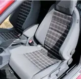  ??  ?? We prefer these tartan cloth seats over the leather usually found on other MKV GTIS.