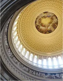  ??  ?? THE DOME of the Capitol Rotunda. Fresco by Constantin­o Brumidi.