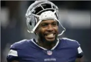  ?? RON JENKINS — THE ASSOCIATED PRESS FILE ?? In a file photo, Dallas Cowboys wide receiver Dez Bryant warms up before a game against the Los Angeles Chargers last season. Bryant and the New Orleans Saints agreed on contract terms Wednesday that will add the former Cowboys star to one of the NFL’s top offenses.