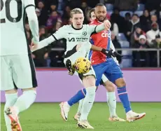  ?? — AFP photo ?? Chelsea’s Conor Gallagher shoots to score during the match.