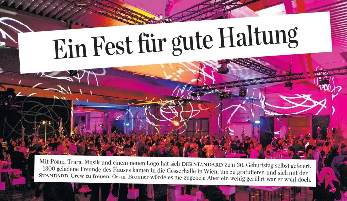  ??  ?? Die Gösserhall­e in Festbeleuc­htung, die Stimmung ist ausgelasse­n. Und wie auf jedem guten Standard- Fest wurde später auch getanzt – angeblich sogar wild.