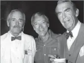  ?? Warner Bros. ?? Among Jolley’s film credits as production designer was “The Swarm” (1978). He’s shown on the set with
Henry Fonda, left, and Fred MacMurray, right.