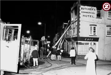  ??  ?? July 13, 1987 - The Butchers Hotel was rebuilt after a fire in the flats above where the family pet perished. Six years later, the hotel was gone