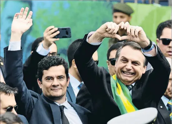  ?? EVARISTO SA / AFP ?? Sérgio Moro, ahora ministro de Justicia en el Gobierno de Jair Bolsonaro, fue el juez que llevó a Lula a la cárcel