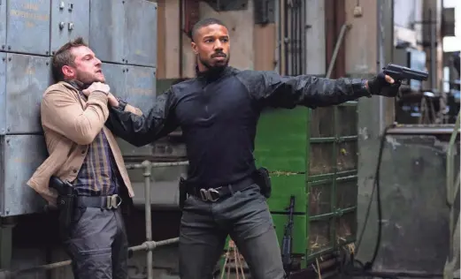  ?? NADJA KLIER/AMAZON ?? Jamie Bell, left, and Michael B. Jordan in a scene from “Tom Clancy’s Without Remorse.”