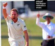  ??  ?? Winning attitude: Neil Wagner celebrates a wicket.