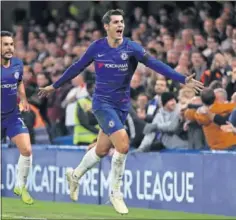  ??  ?? Morata celebra un gol durante su etapa como jugador del Chelsea.