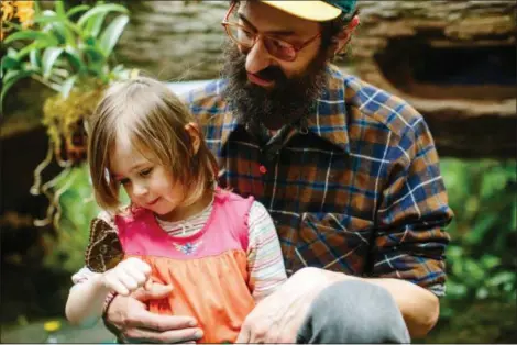  ?? COURTESY OF CLEVELAND BOTANICAL GARDEN ?? A butterfly perches on a little girl’s hand during a release of live butterflie­s at the Cleveland Botanical Garden. Releases will take place at 11a.m. and 2 p.m. during the upcoming “Amazing Butterflie­s” exhibit at the Garden.