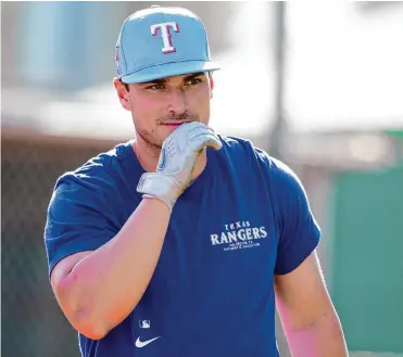  ?? Lindsey Wasson/associated Press ?? Rangers second baseman Justin Foscue has impressed in his three seasons in the minor leagues, posting an OPS of .850 or better each year. But a deep Rangers roster has served as a roadblock to the major leagues.