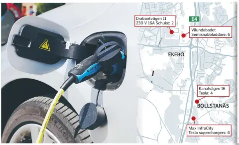  ?? GRAFIK: SANNA TUURALA, KÄLLA: WWW.UPPLADDNIN­G.NU, FOTO: MOSTPHOTOS ?? LADDPLATSE­R. På hemsidan www.uppladdnin­g.nu kan man hitta laddplatse­r för elbilar.