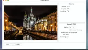  ??  ?? For those taking baby steps in optimising, Guetzli includes a basic GUI app that gives you to option to save your existing images in a different format.