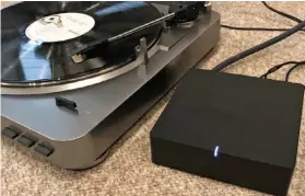  ??  ?? A Sonos Port can add whole-home music streaming to a turntable that has an integrated pre-amp, like this Audio-technica AT-LP60X (you’ll need an outboard pre-amp if your turntable doesn’t have one).