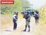  ??  ?? Los cuerpos de las víctimas, dos hombres y dos mujeres, estaban en un lugar de difícil acceso. IRAPUATO